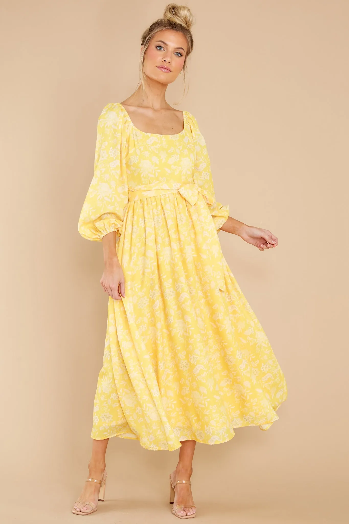 Bright Smiles Yellow Floral Print Maxi Dress