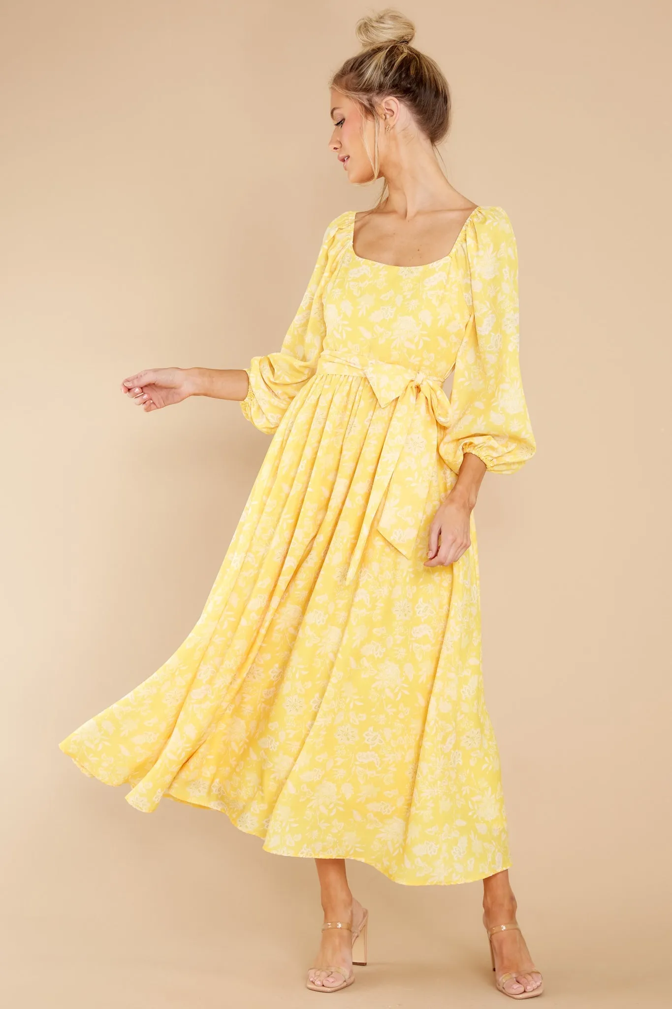 Bright Smiles Yellow Floral Print Maxi Dress