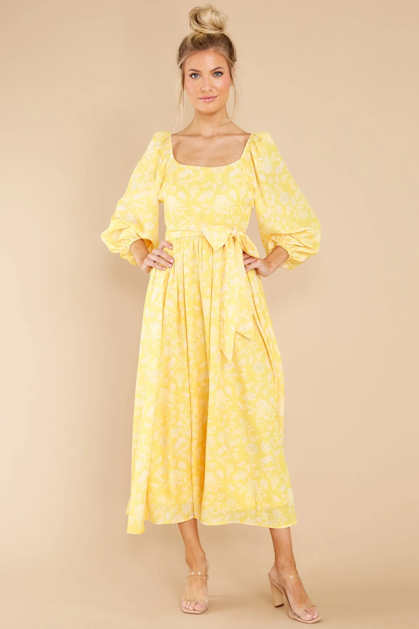 Bright Smiles Yellow Floral Print Maxi Dress