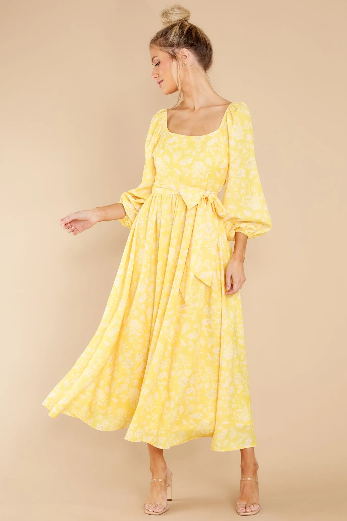 Bright Smiles Yellow Floral Print Maxi Dress