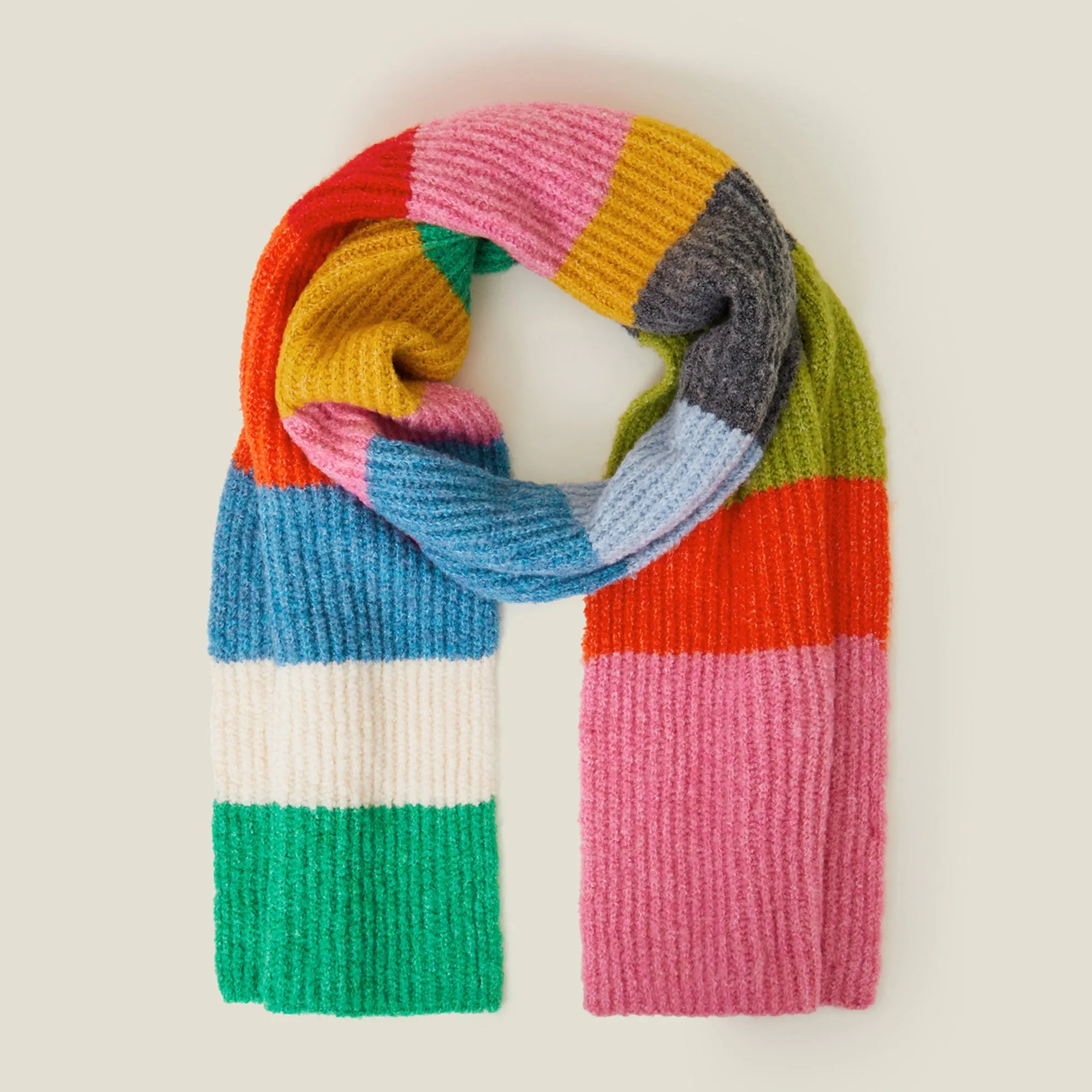 Bright Stripe Knit Scarf