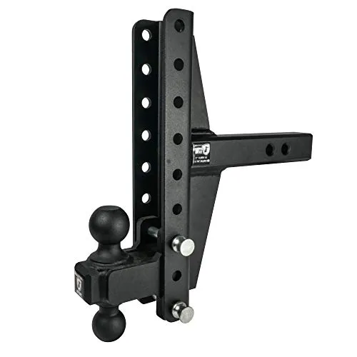 BulletProof Hitches 2.0" Adjustable Extreme Duty (30,000lb Rating) Offset 4" & 6" Drop/Rise Trailer Hitch with 2" and 2 5/16" Dual Ball (Black Textured Powder Coat, Solid Steel)