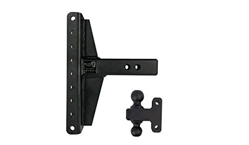 BulletProof Hitches 2.5" Adjustable Extreme Duty (36,000lb Rating) Offset 4" & 6" Drop/Rise Trailer Hitch with 2" and 2 5/16" Dual Ball (Black Textured Powder Coat, Solid Steel)