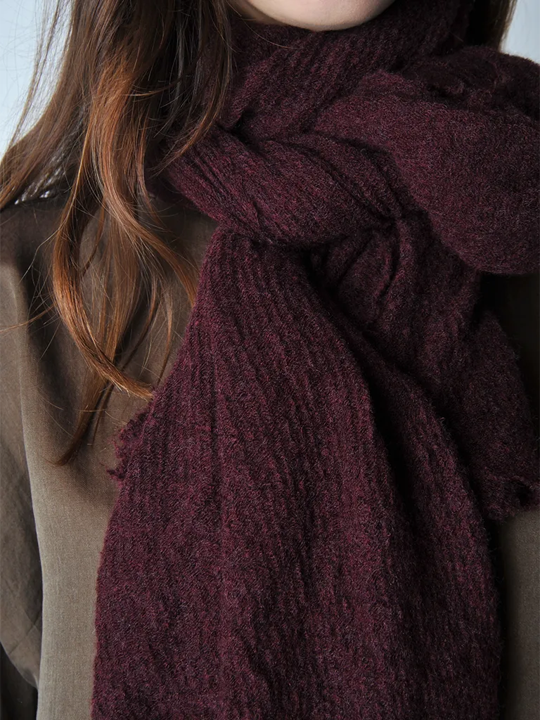 Burgundy Melange Barre Knit Scarf