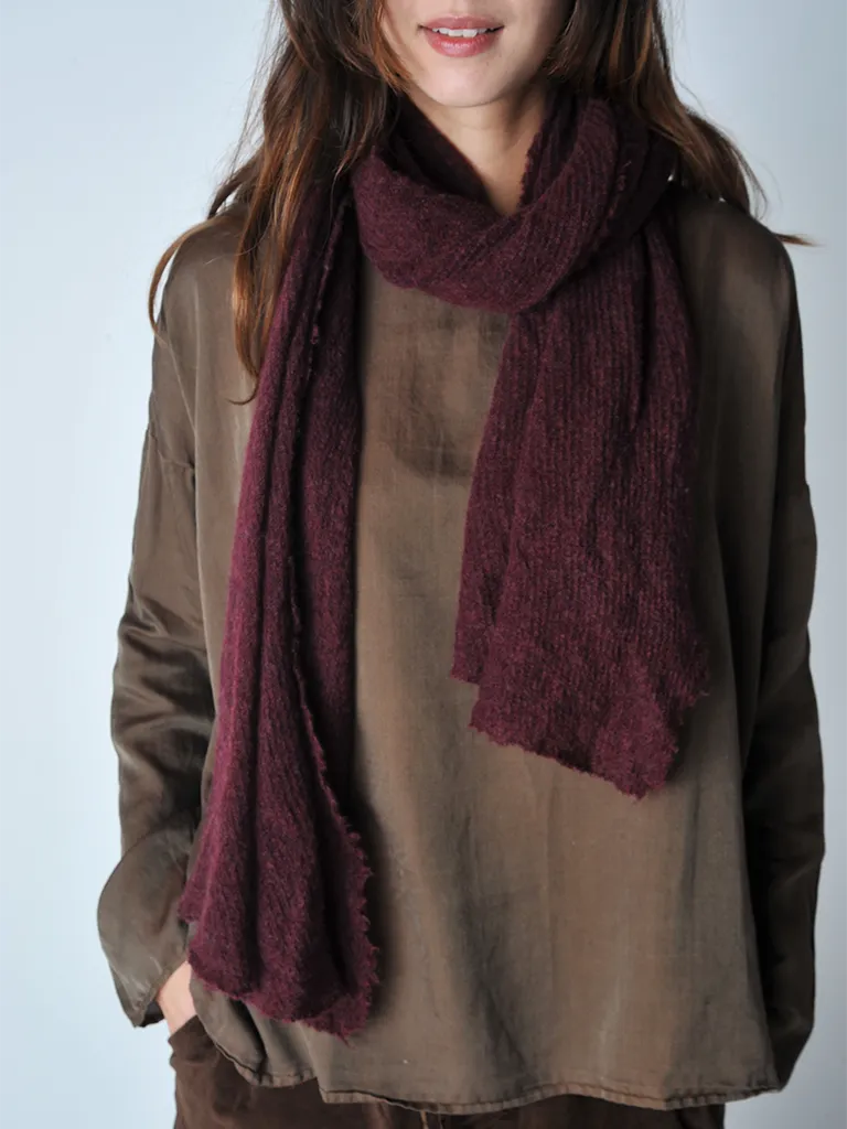 Burgundy Melange Barre Knit Scarf