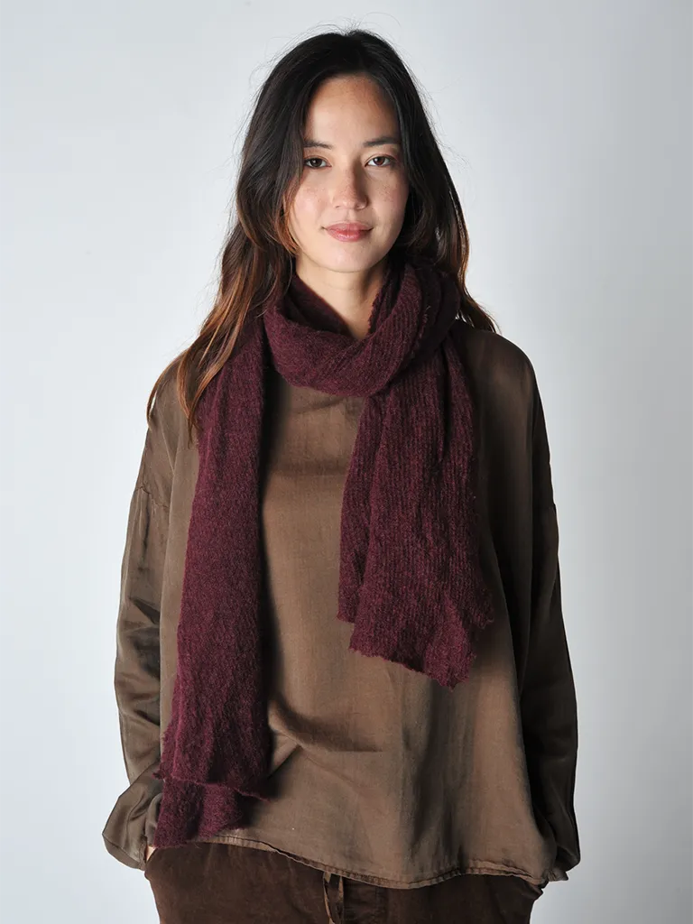 Burgundy Melange Barre Knit Scarf