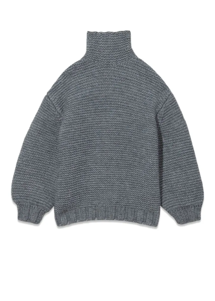 Chunky Knit Turtleneck - Grey Melange