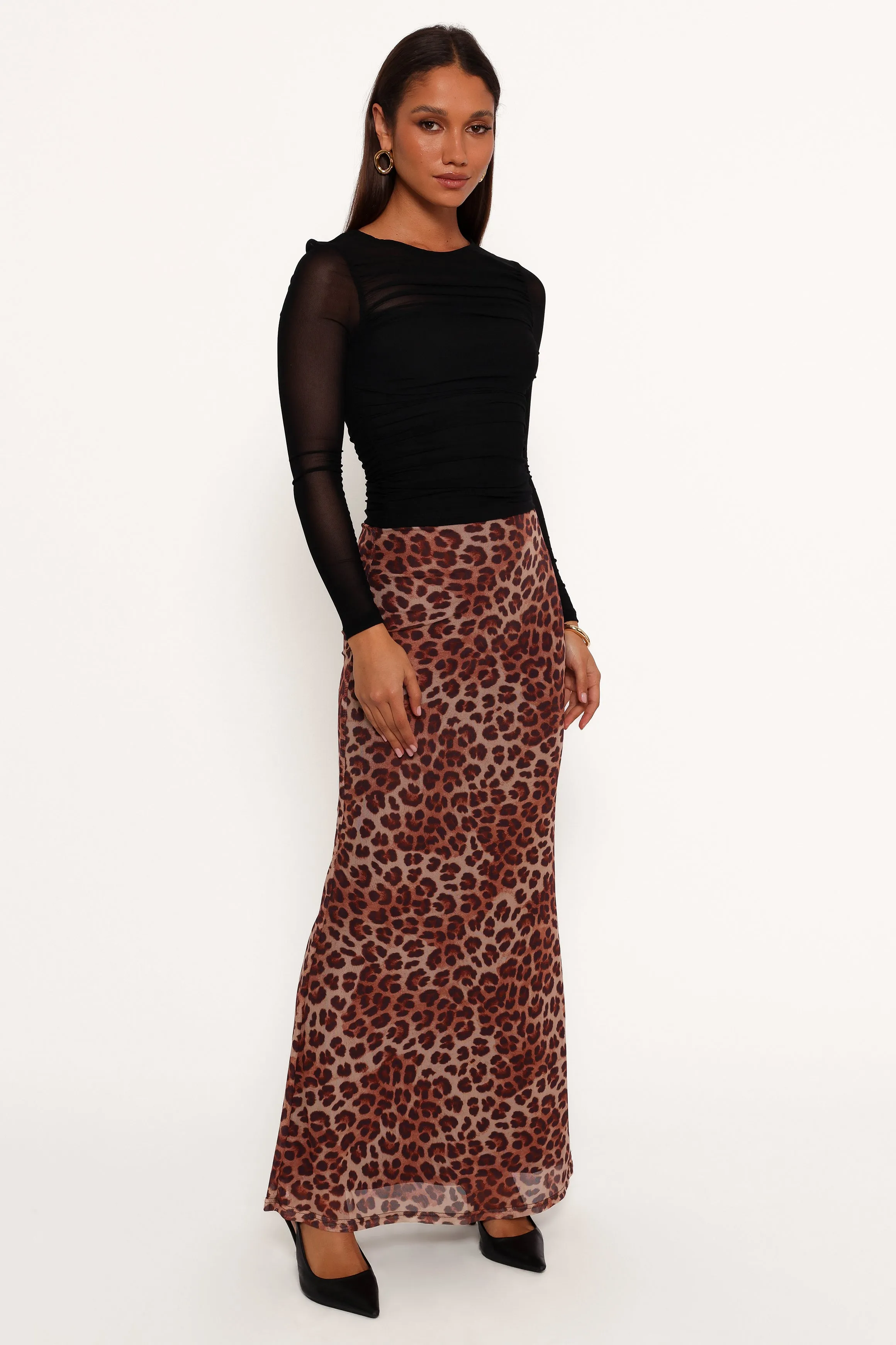 Cici Maxi Skirt - Leopard