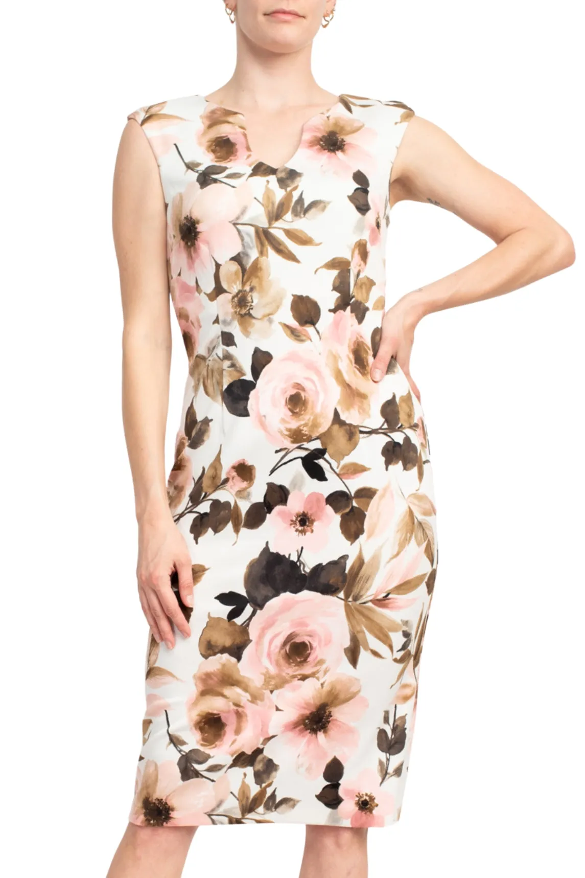 Connected Apparel Floral-Print Chiffon Maxi Dress