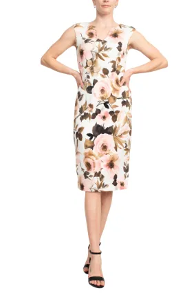 Connected Apparel Floral-Print Chiffon Maxi Dress