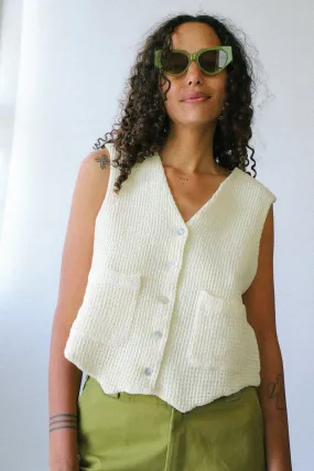 Cream Waffle Vest