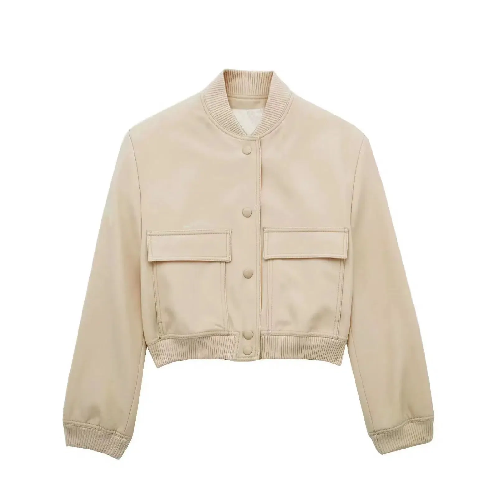 Cropped Utility Pockets Jacket