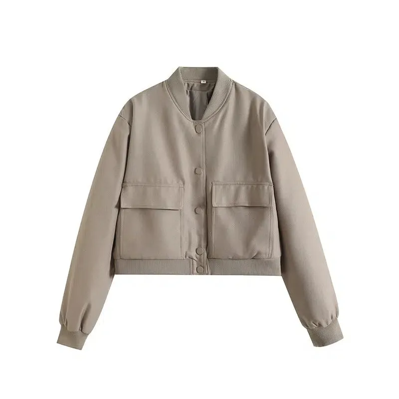 Cropped Utility Pockets Jacket