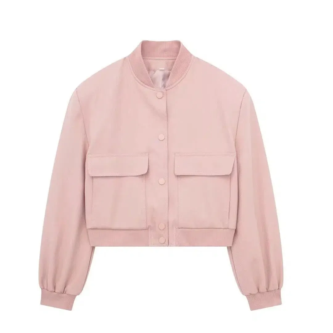 Cropped Utility Pockets Jacket