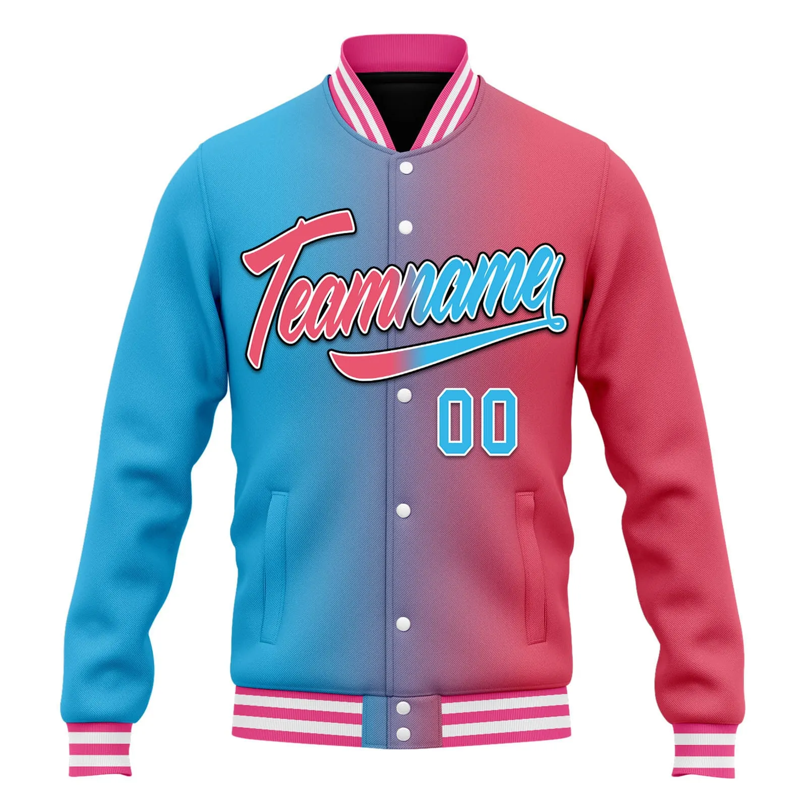 Custom Split Fashion Jacket Bomber Full-Snap Varsity Letterman Personalized Jacket FZ005-D028014-10