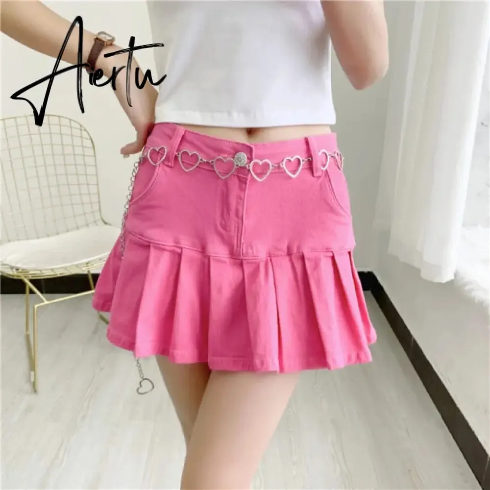 Denim Skirt With Ruffles 6XL 7XL Plus Size Jeans Skater Woman High Waist Bottom Female Casual Pleated Micro Mini Short Jurken