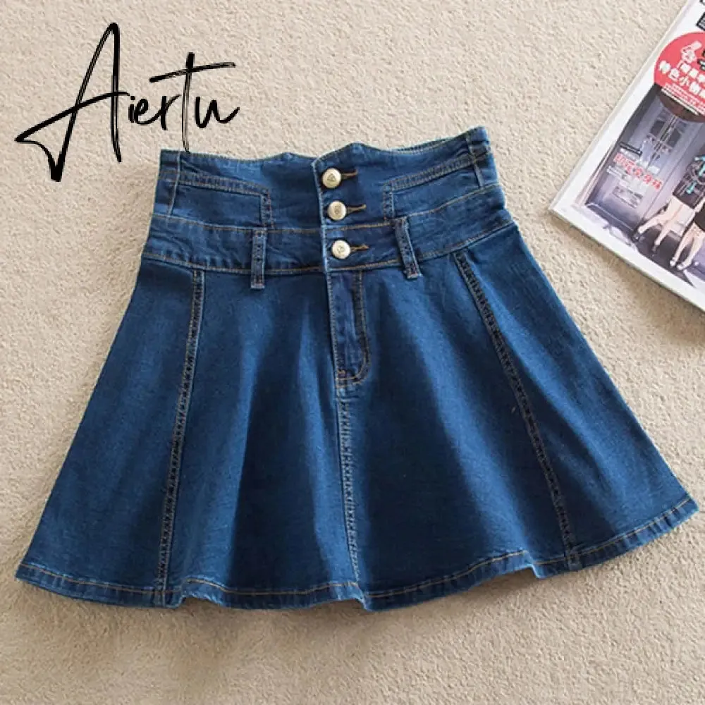 Denim Skirt With Ruffles 6XL 7XL Plus Size Jeans Skater Woman High Waist Bottom Female Casual Pleated Micro Mini Short Jurken