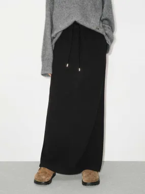 Drawstring Straight Maxi Skirt