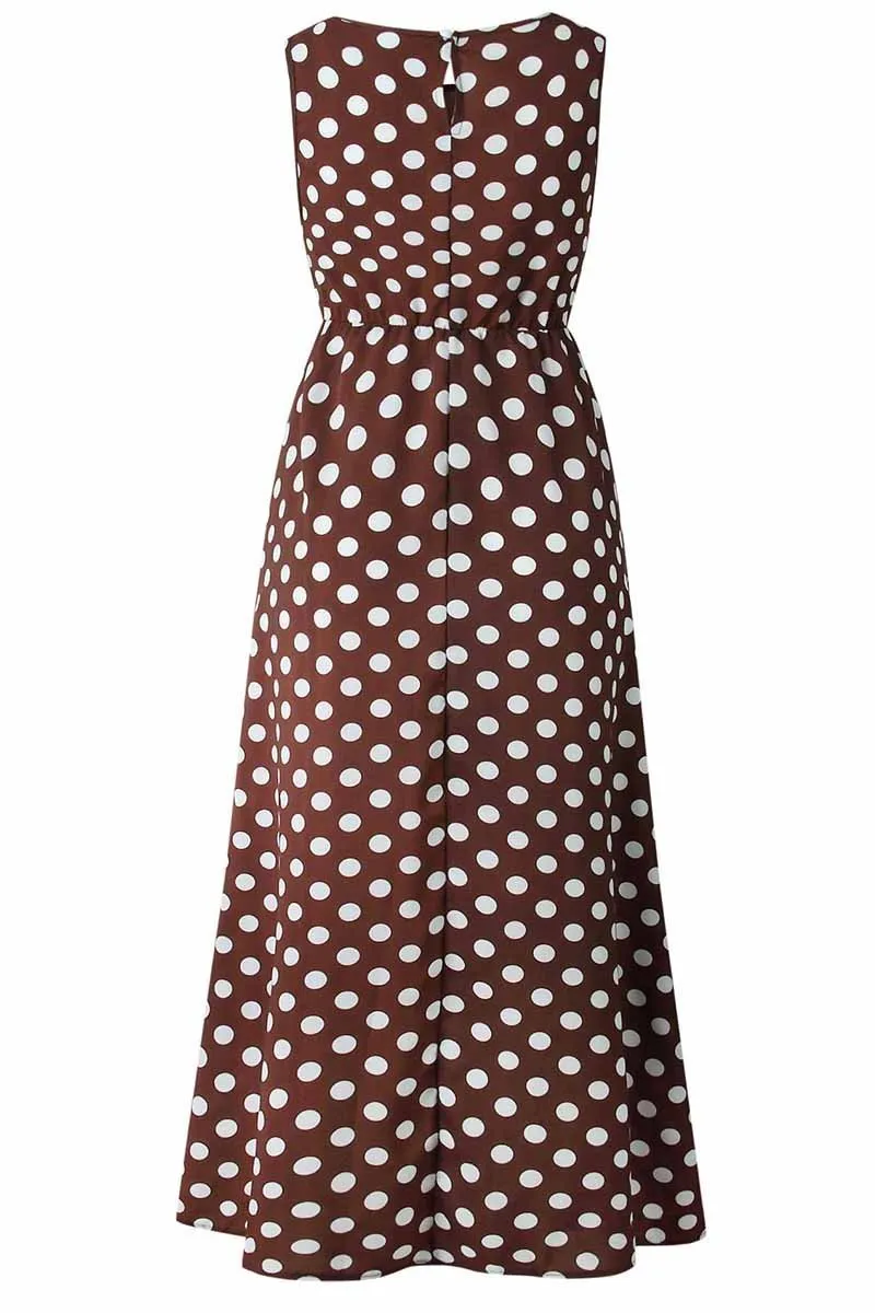 Dunnmall Polka Dot Round Neck Dress (5 Colors)