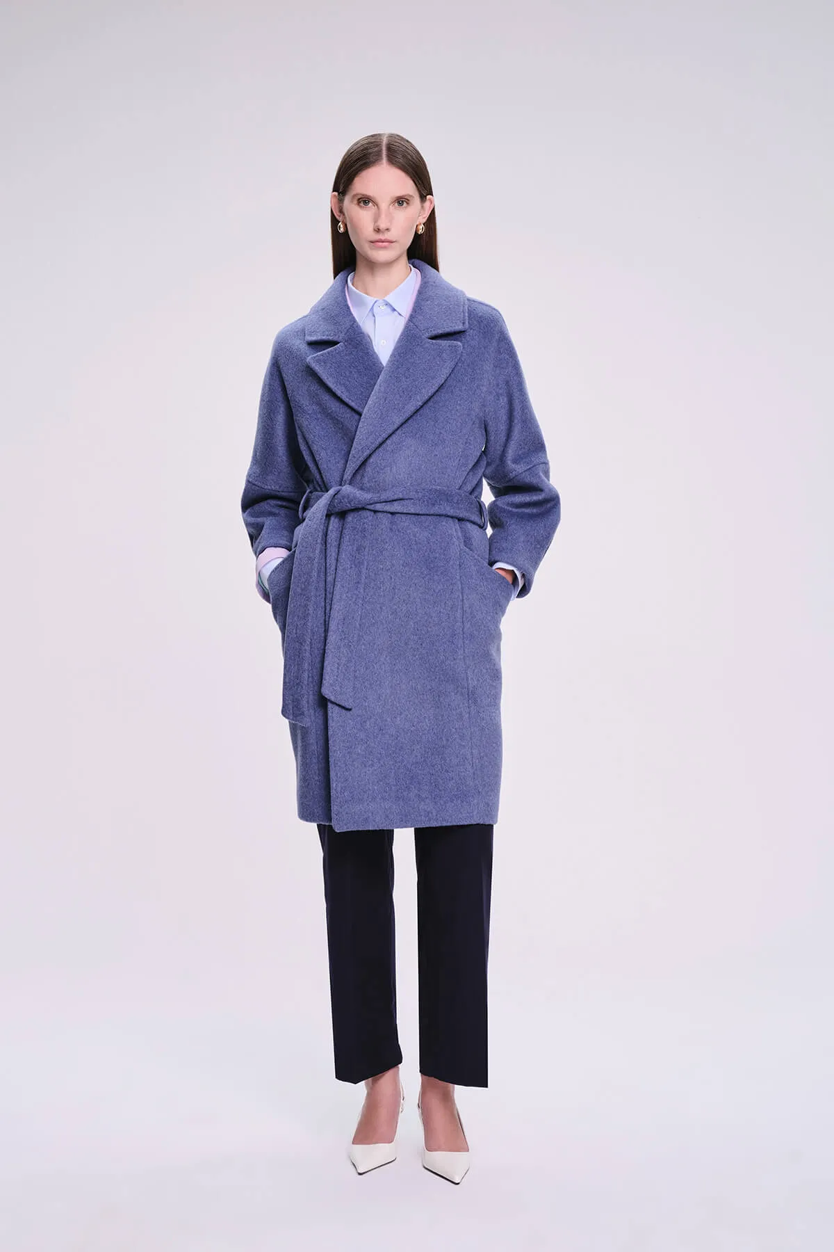 Dynamic Fit Sofia Cachet Wool Blend Blue Coat