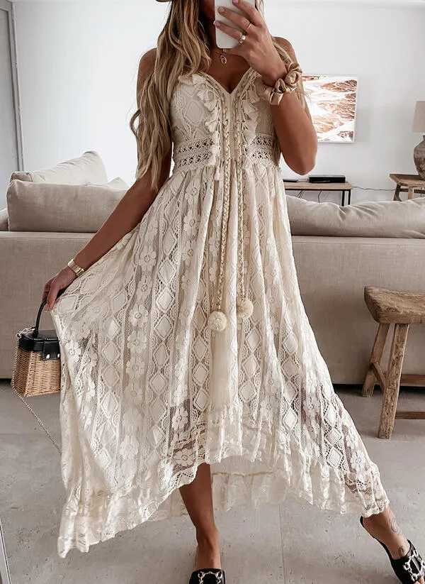 Enchanting Seaside Breeze Embroidered Maxi Dress