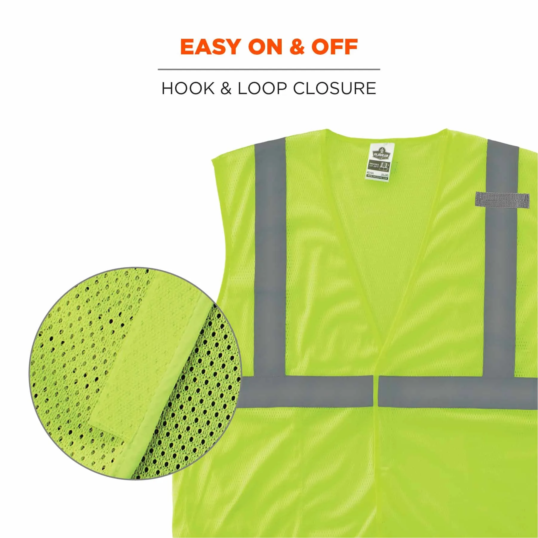 Ergodyne 24523 8210HL-S M Lime Class 2 Economy Mesh Vest - Single Size