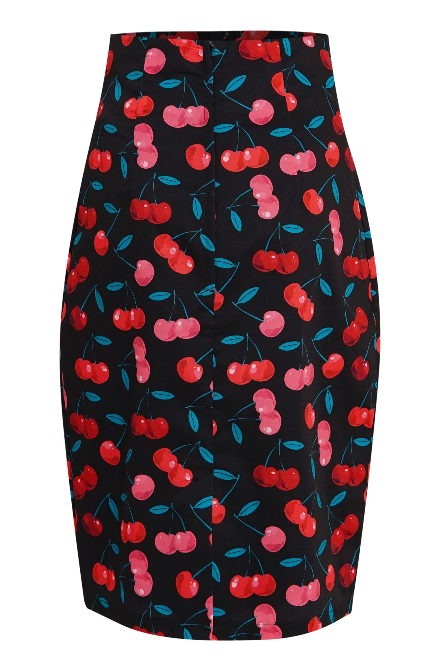 Falda Black & Red Cherry Pencil Skirt