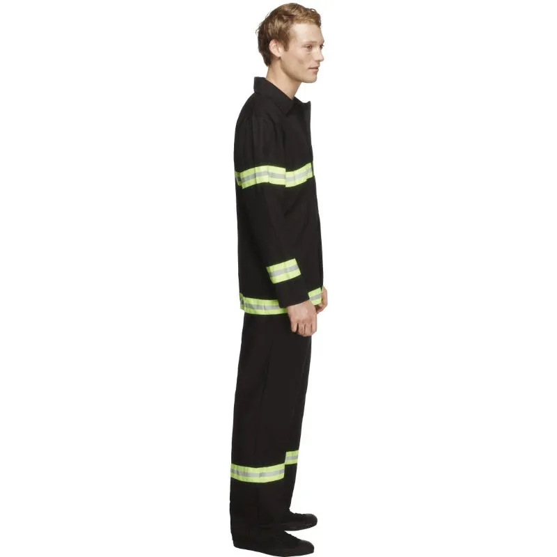 Fever Fireman Adult Costume, Black