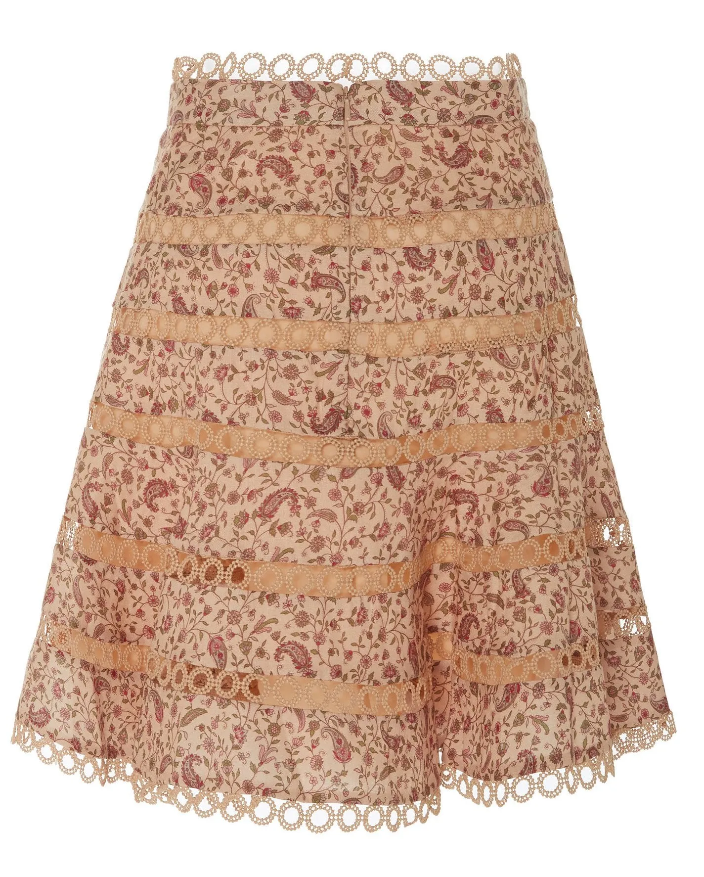 Floral Juniper Paisley Print Cropped Linen Top and Skirt Set