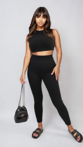 High Waisted Wide Band Leggings