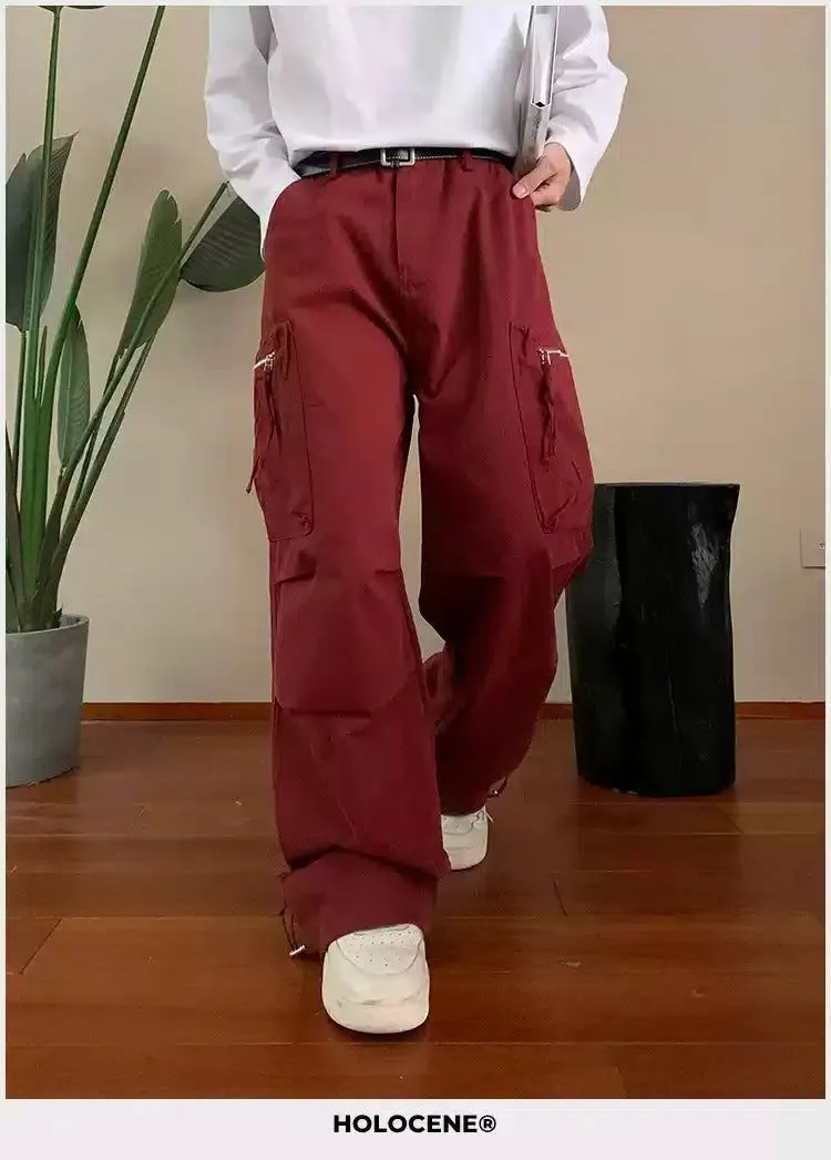 Holo Side Zippered Pockets Cargo Pants