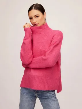 Hot Pink Turtleneck Sweater