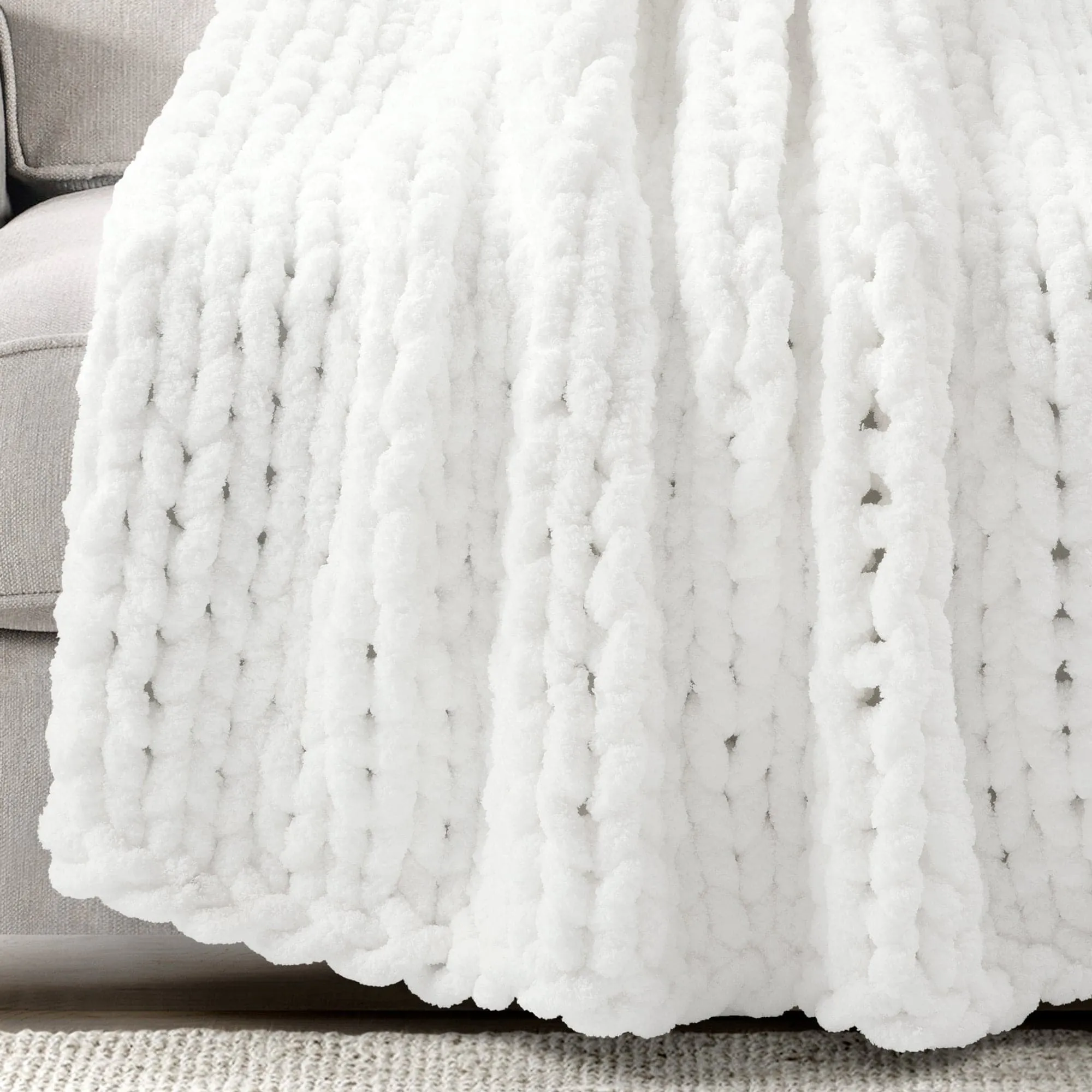 Hygge Ultra Soft Chenille Chunky Knit Throw