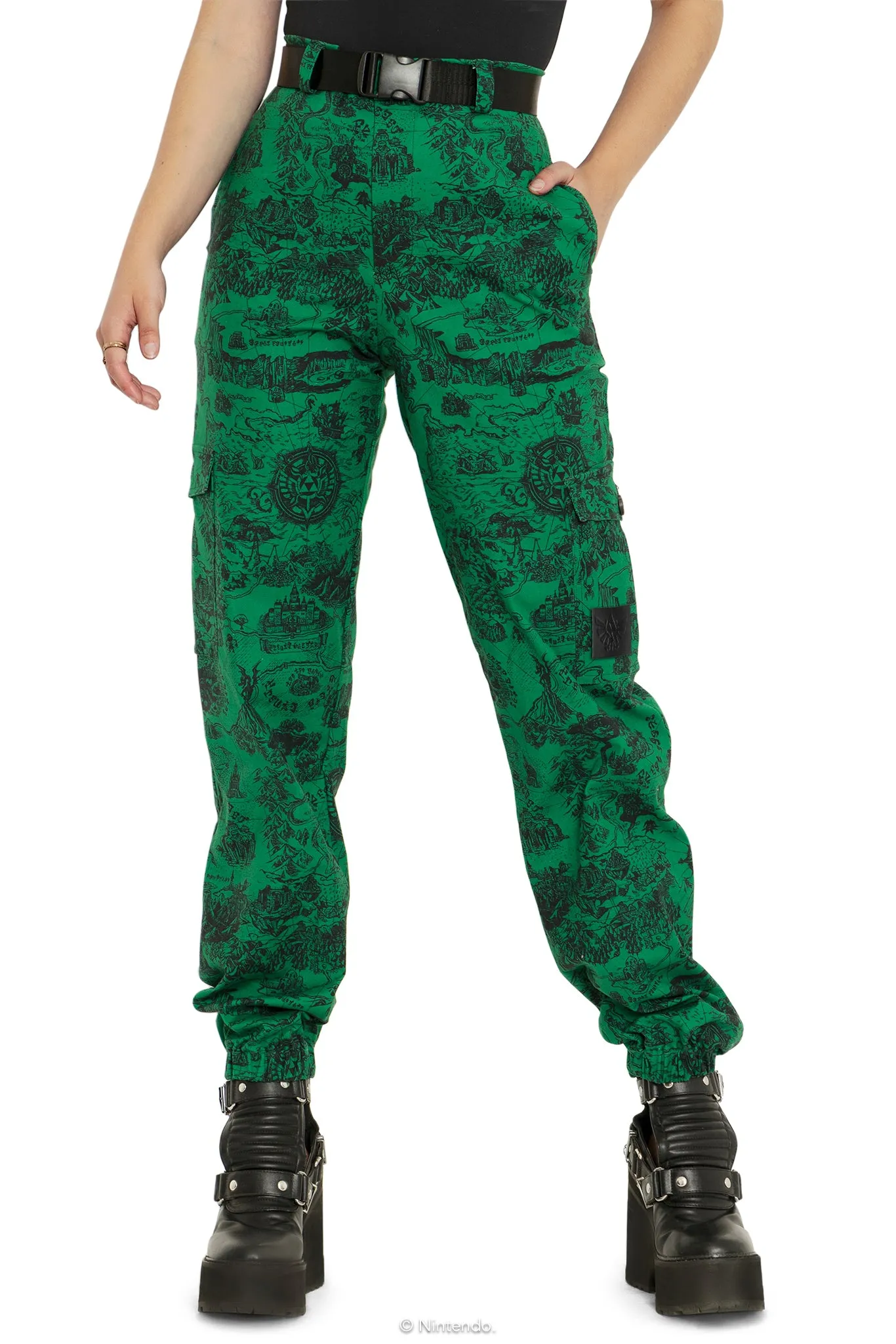 Hyrule Map Green Cargo Pants