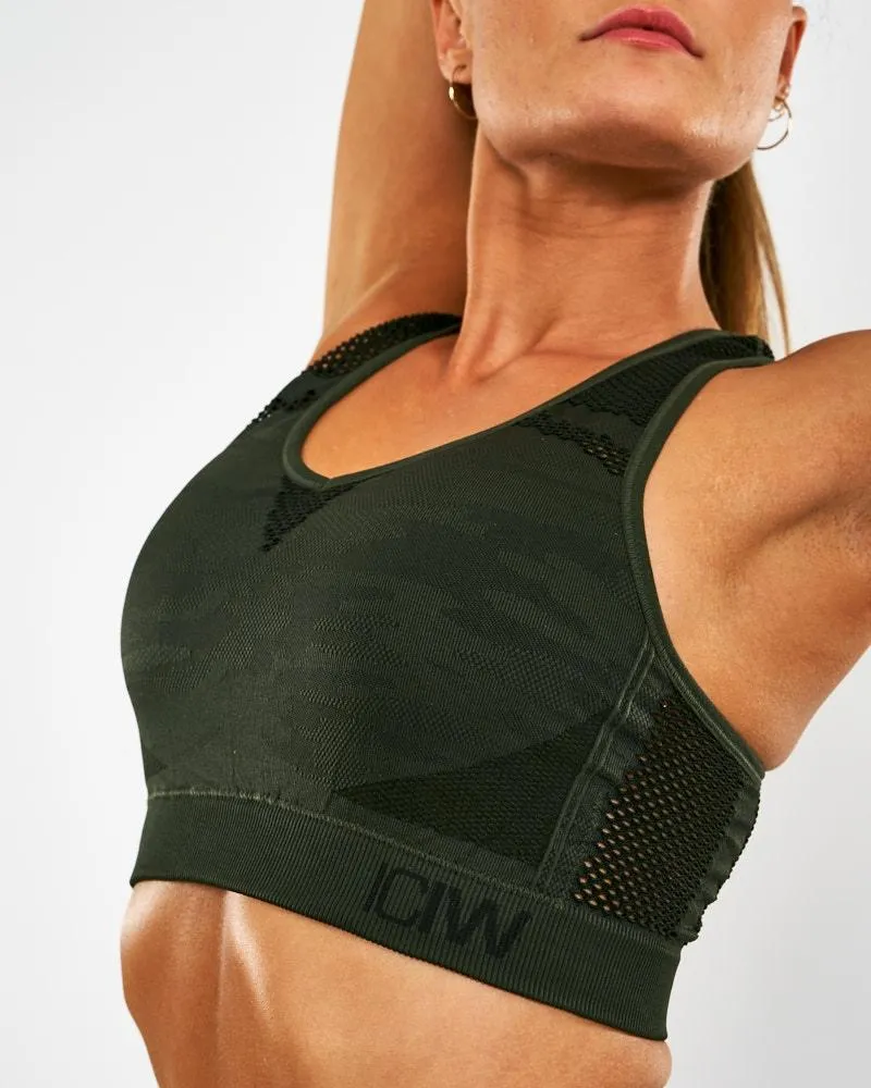 ICIW Seamless Sport Bra Camo - Dark Green