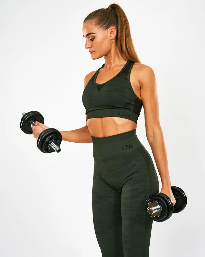 ICIW Seamless Sport Bra Camo - Dark Green