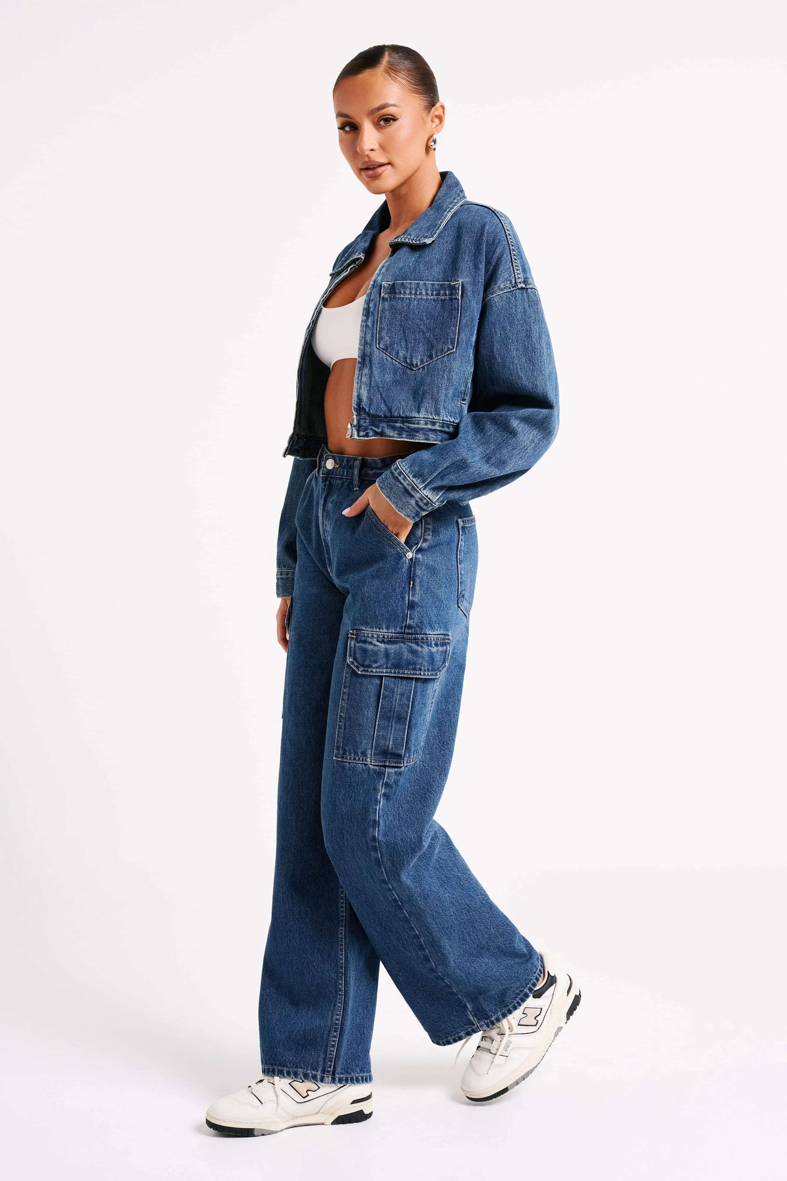 Jagger Mid Rise Oversized Denim Jean - Dark Blue