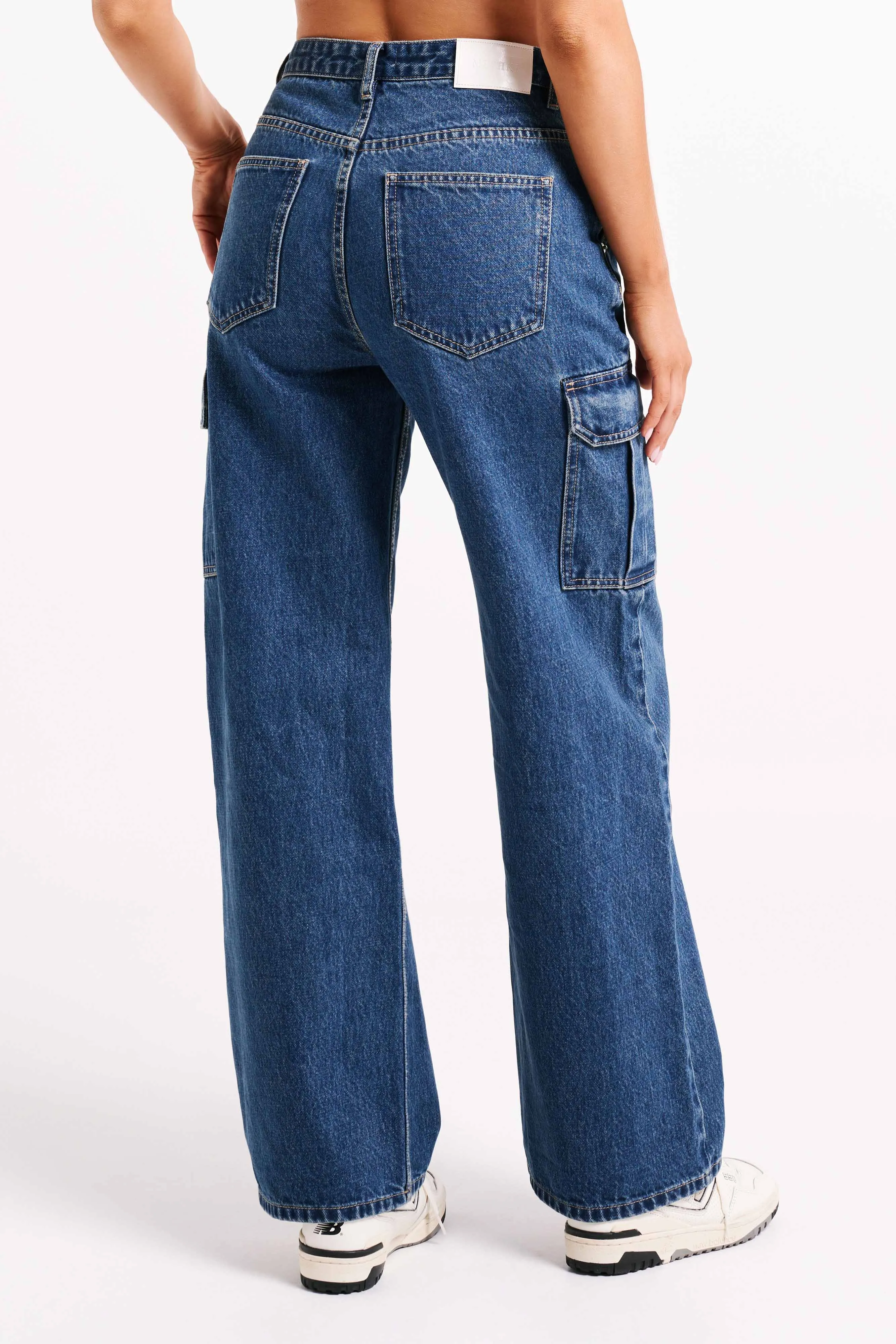 Jagger Mid Rise Oversized Denim Jean - Dark Blue