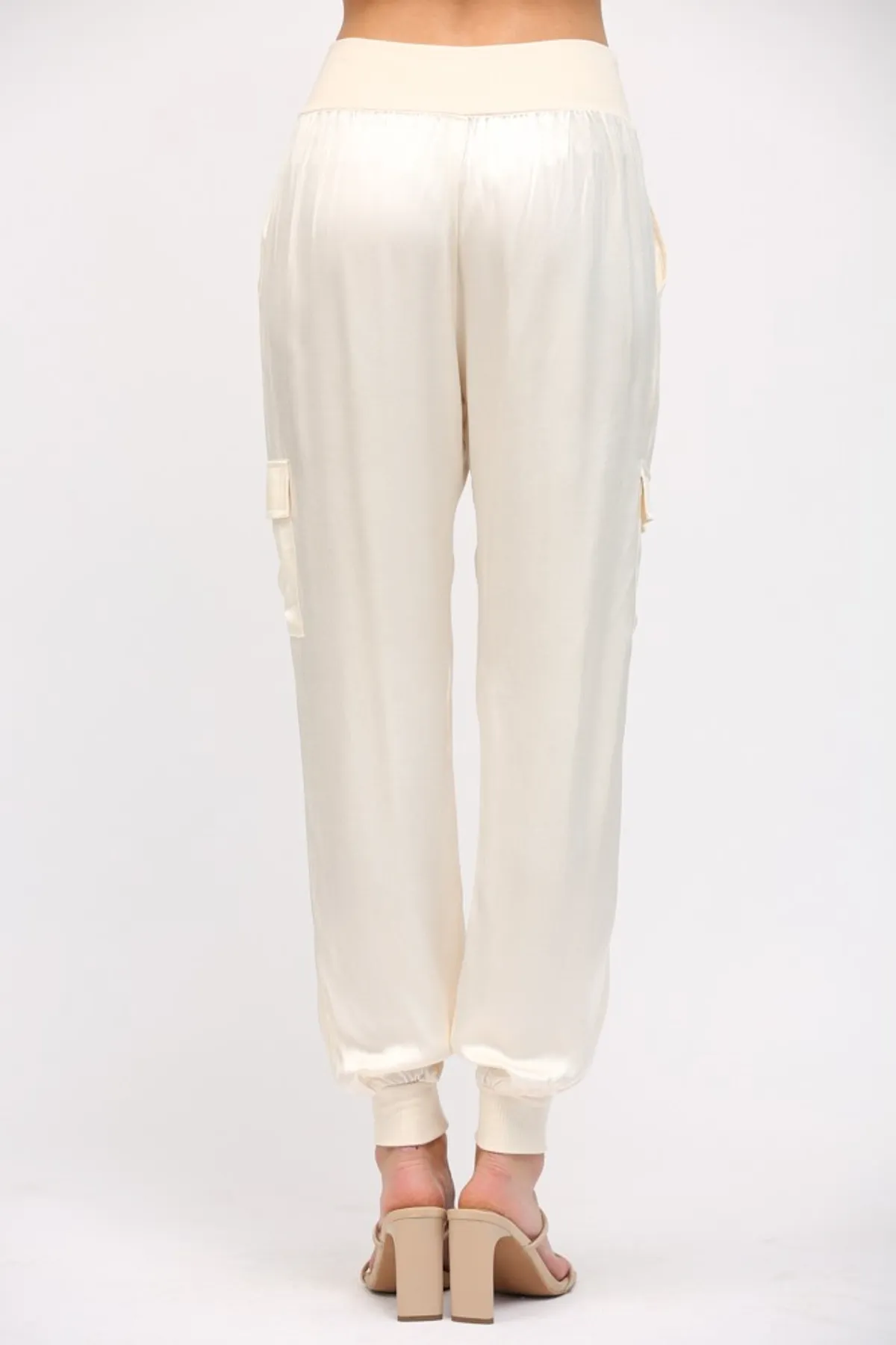 Jazzy Satin Cargo Jogger Pant