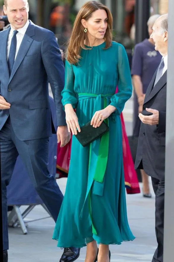 Kate Middleton Scoop Two Tone Lace-up Maxi Dress