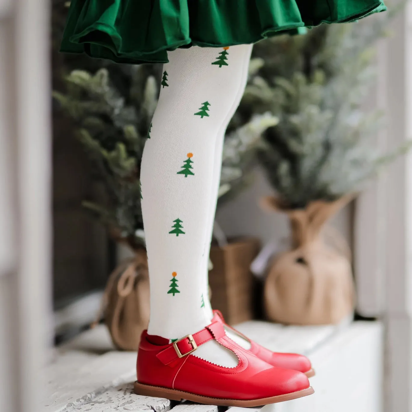 Knit Tights | Christmas Tree