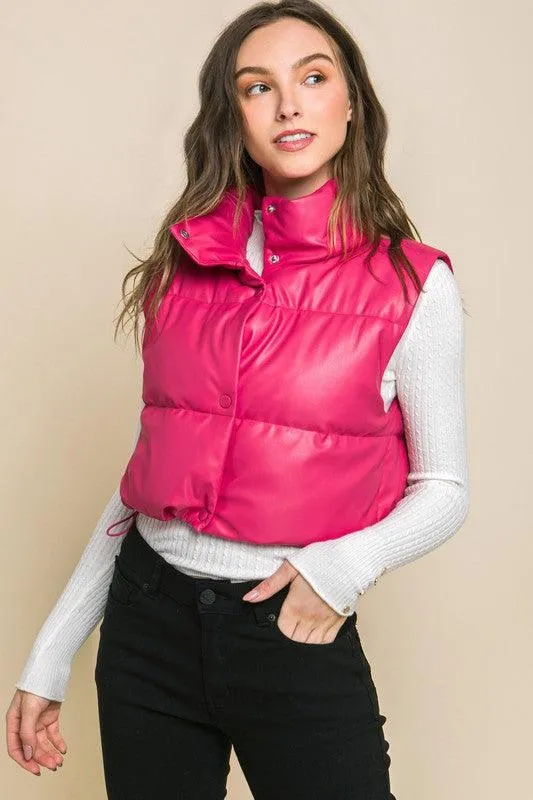 Kyndall Puffer Leather Vest