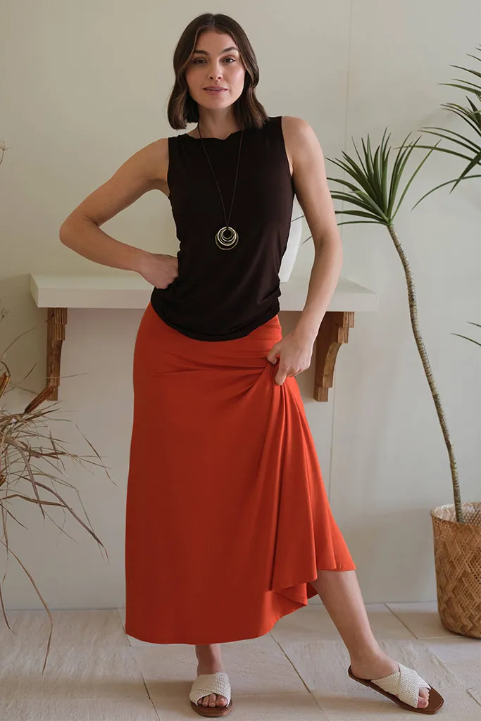 Lana Long Skirt - Flame