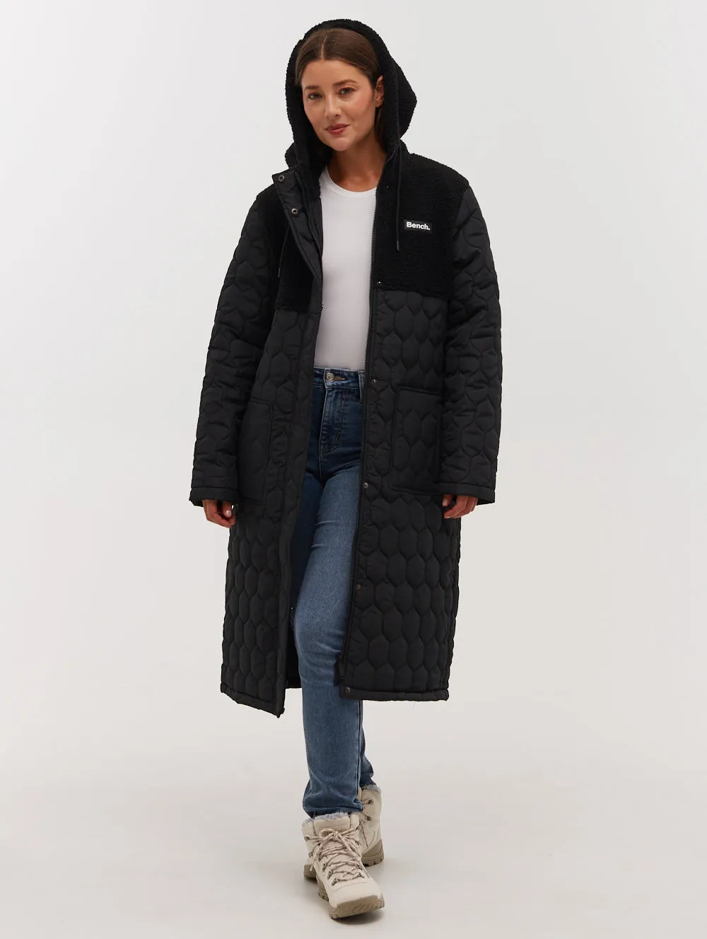 Lelah Honeycomb Quilted Longline Parka