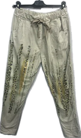 Leopard Print Gold Foil Pants