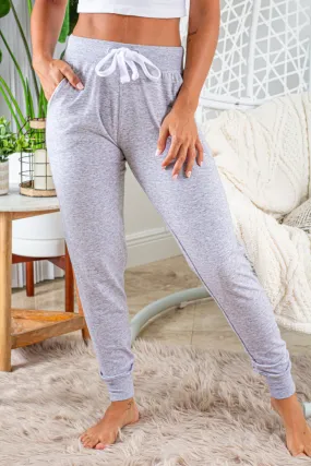 Light Heather Gray Sweatpants With Pockets