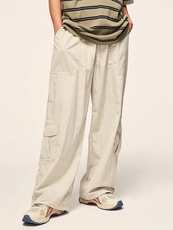 Loose Fit Apricot Cargo Pants