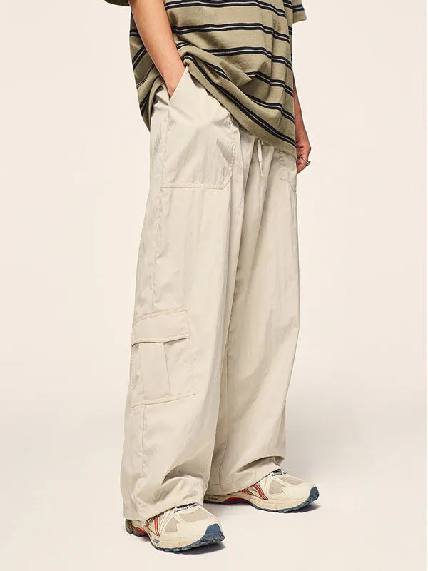 Loose Fit Apricot Cargo Pants