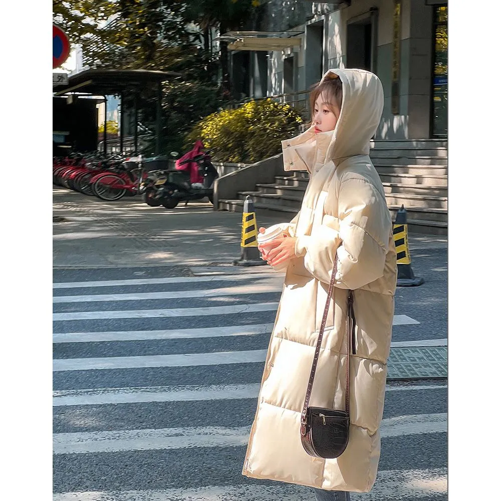 Loose Fit Calf-Length Puffer Coat