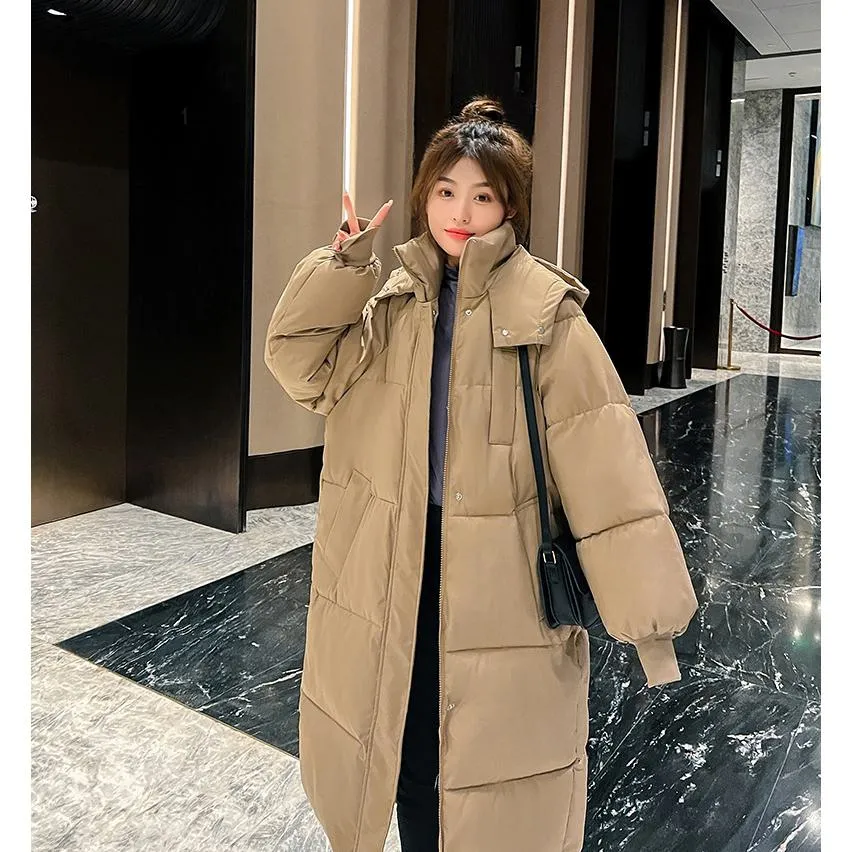 Loose Fit Calf-Length Puffer Coat